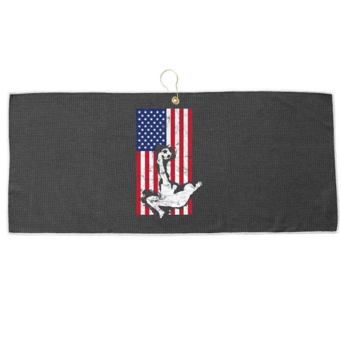 American Soccer USA Flag Design Large Microfiber Waffle Golf Towel