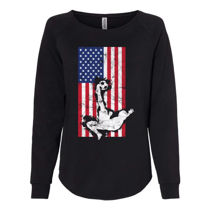 American Soccer USA Flag Design Womens California Wash Sweatshirt