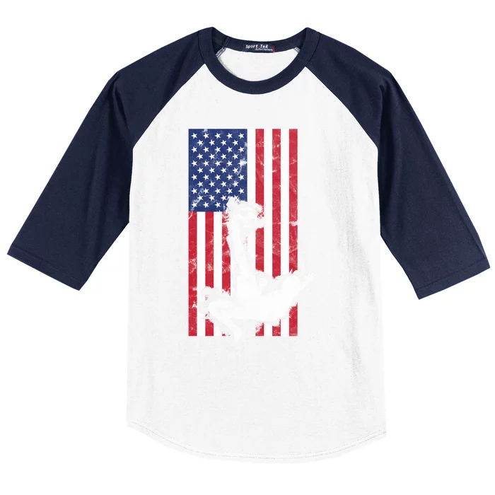 American Soccer USA Flag Design Baseball Sleeve Shirt