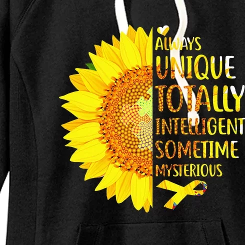 Autism Sunflower Unique Totally Intelligent Mysterious Women's Fleece Hoodie