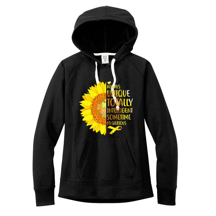 Autism Sunflower Unique Totally Intelligent Mysterious Women's Fleece Hoodie