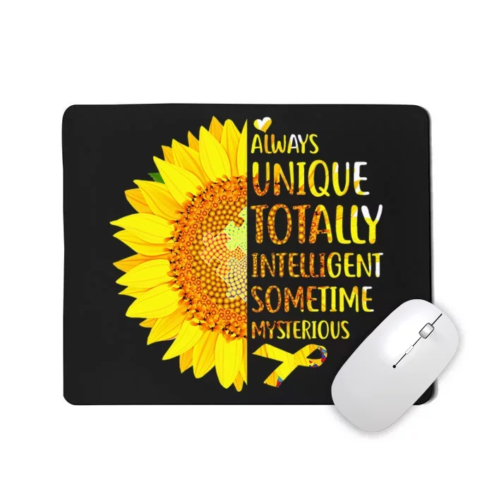 Autism Sunflower Unique Totally Intelligent Mysterious Mousepad