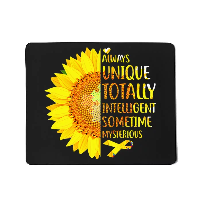 Autism Sunflower Unique Totally Intelligent Mysterious Mousepad