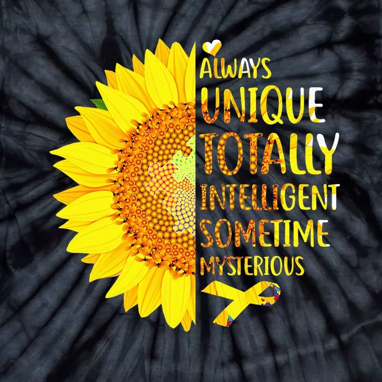 Autism Sunflower Unique Totally Intelligent Mysterious Tie-Dye T-Shirt