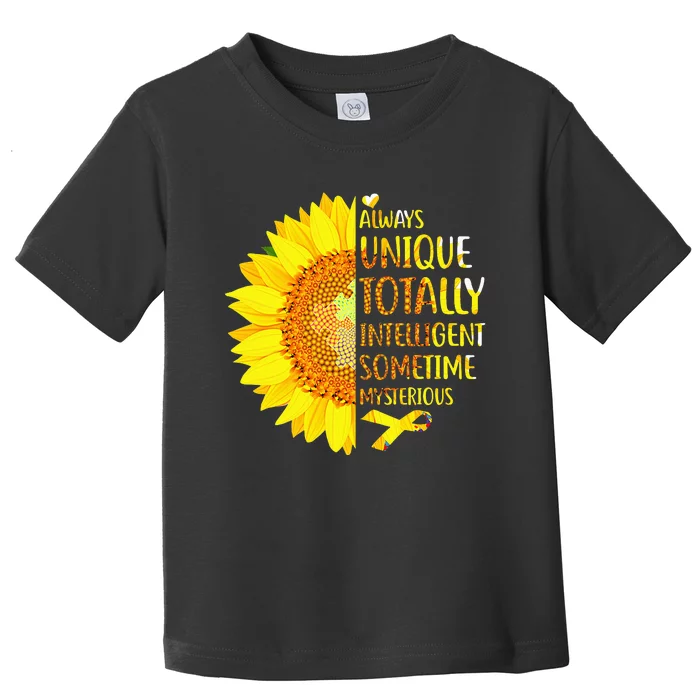 Autism Sunflower Unique Totally Intelligent Mysterious Toddler T-Shirt