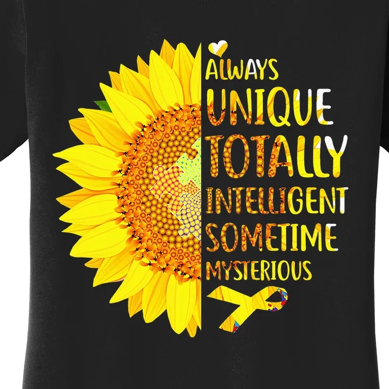 Autism Sunflower Unique Totally Intelligent Mysterious Women's T-Shirt