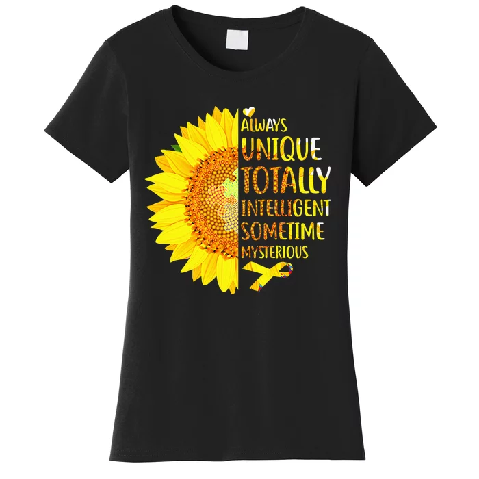 Autism Sunflower Unique Totally Intelligent Mysterious Women's T-Shirt