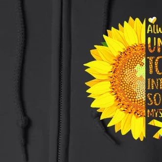 Autism Sunflower Unique Totally Intelligent Mysterious Full Zip Hoodie