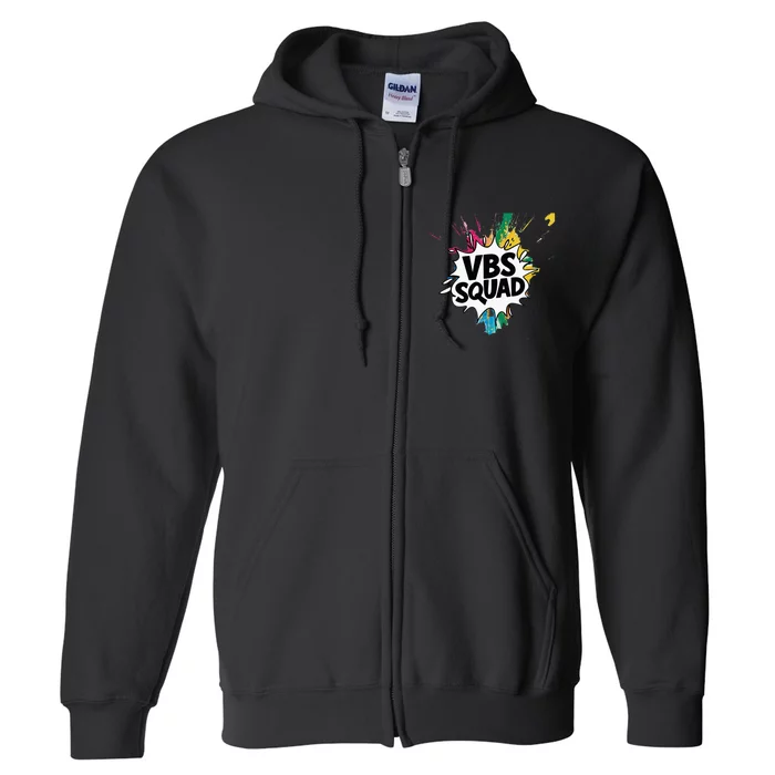 Allcolorvbs Squad Vacation Bible School Summer Camp Full Zip Hoodie