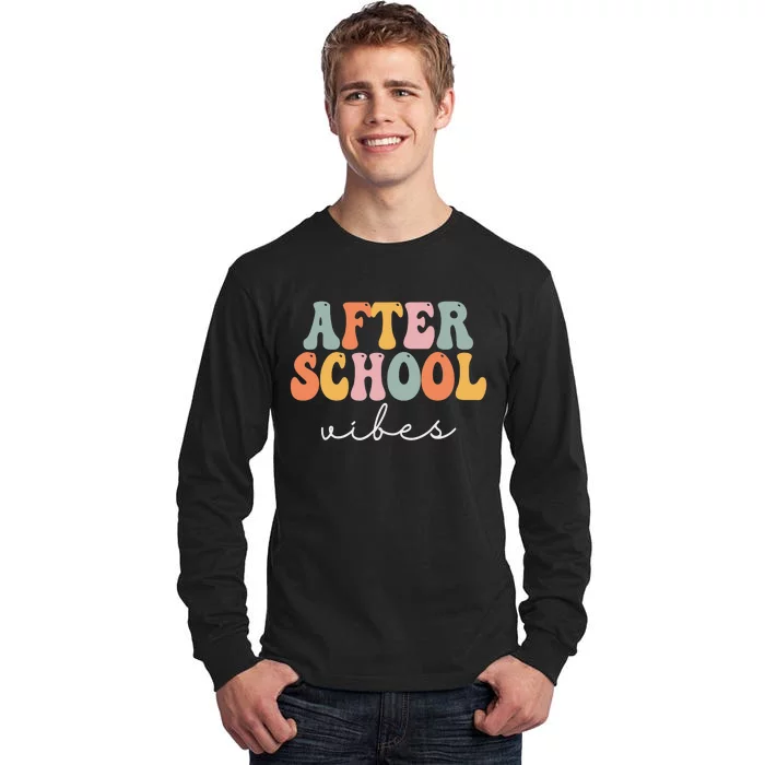 After School Vibes Retro Groovy Vintage First Day Of School Tall Long Sleeve T-Shirt