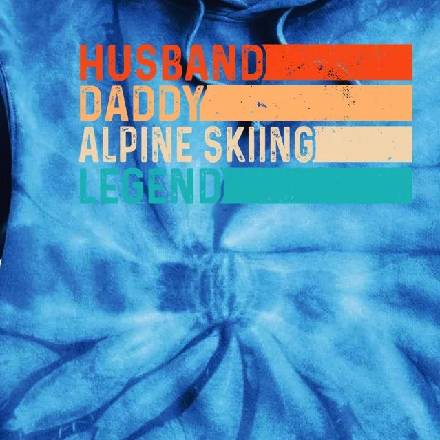 Alpine Skiing Vintage Husband Daddy Legend Retro Dad Cool Gift Tie Dye Hoodie