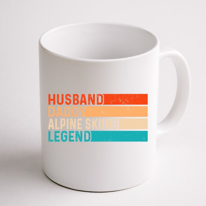 Alpine Skiing Vintage Husband Daddy Legend Retro Dad Cool Gift Front & Back Coffee Mug