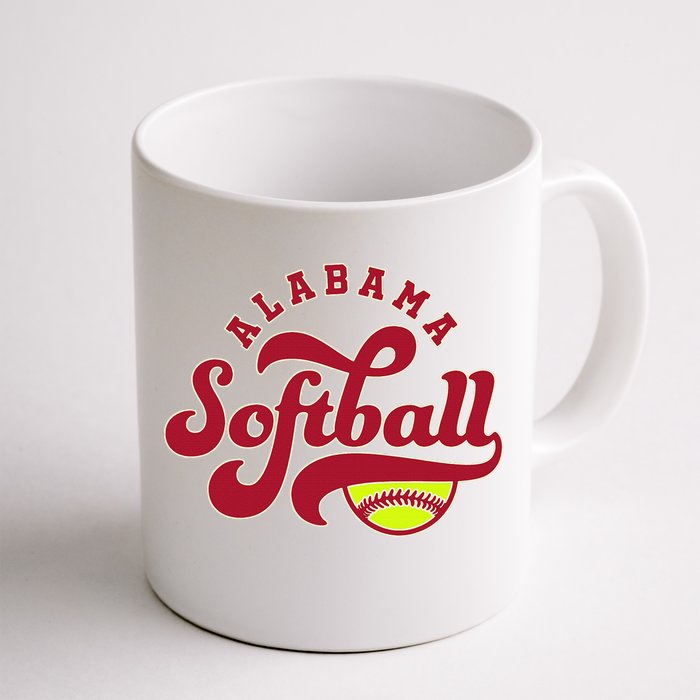 Alabama Softball Vintage Team Retro Softball Fan Front & Back Coffee Mug