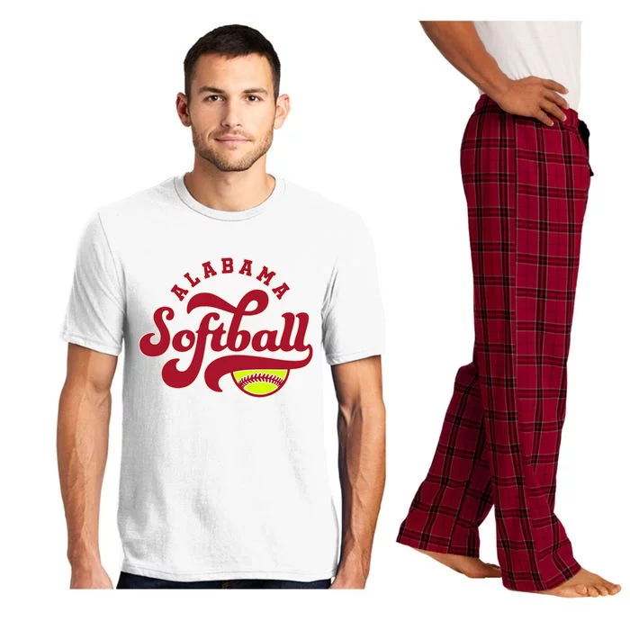 Alabama Softball Vintage Team Retro Softball Fan Pajama Set