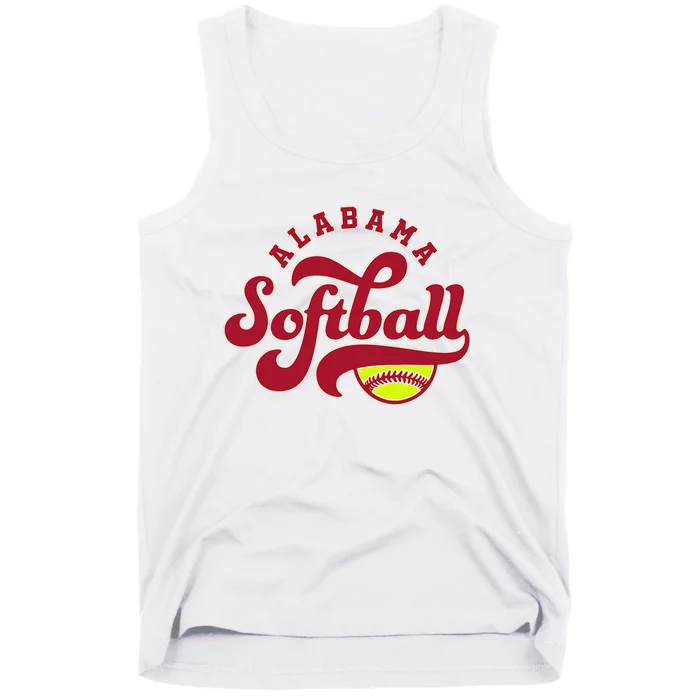 Alabama Softball Vintage Team Retro Softball Fan Tank Top