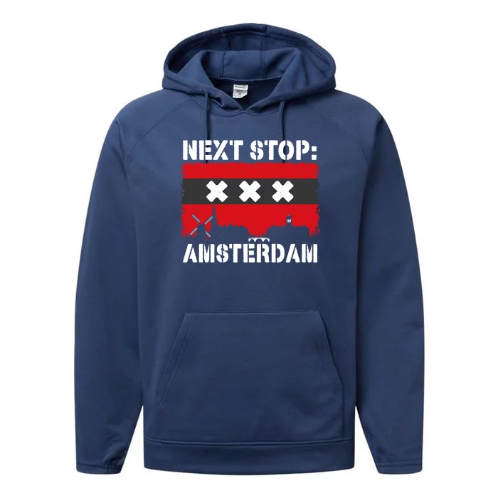 Amsterdam Summer Vacation Trip Next Stop Vacay Vibes Great Gift Performance Fleece Hoodie