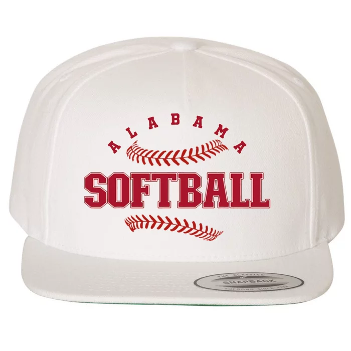 Alabama Softball Vintage Team Retro Softball Fan Wool Snapback Cap