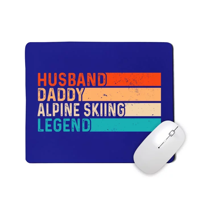 Alpine Skiing Vintage Husband Daddy Legend Retro Dad Cool Gift Mousepad