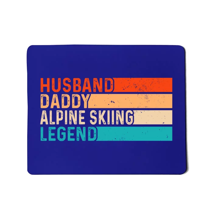 Alpine Skiing Vintage Husband Daddy Legend Retro Dad Cool Gift Mousepad