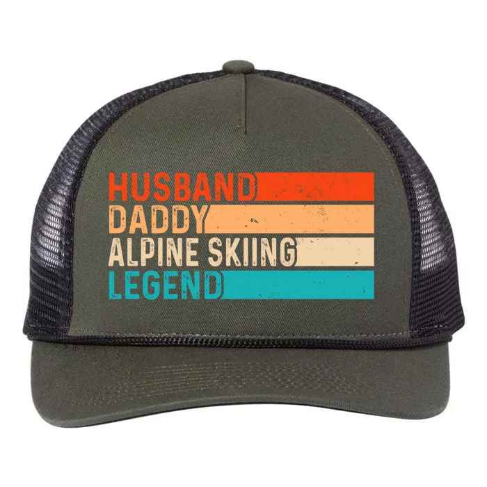 Alpine Skiing Vintage Husband Daddy Legend Retro Dad Cool Gift Retro Rope Trucker Hat Cap