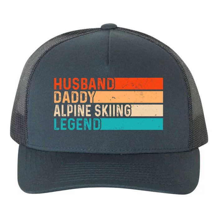 Alpine Skiing Vintage Husband Daddy Legend Retro Dad Cool Gift Yupoong Adult 5-Panel Trucker Hat