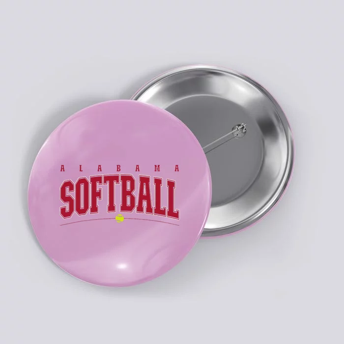 Alabama Softball Vintage Team Retro Softball Fan Button