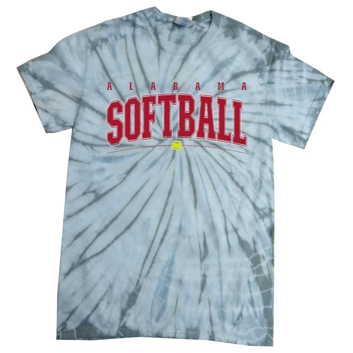 Alabama Softball Vintage Team Retro Softball Fan Tie-Dye T-Shirt