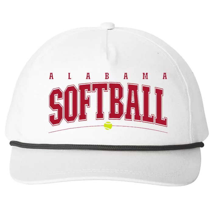 Alabama Softball Vintage Team Retro Softball Fan Snapback Five-Panel Rope Hat