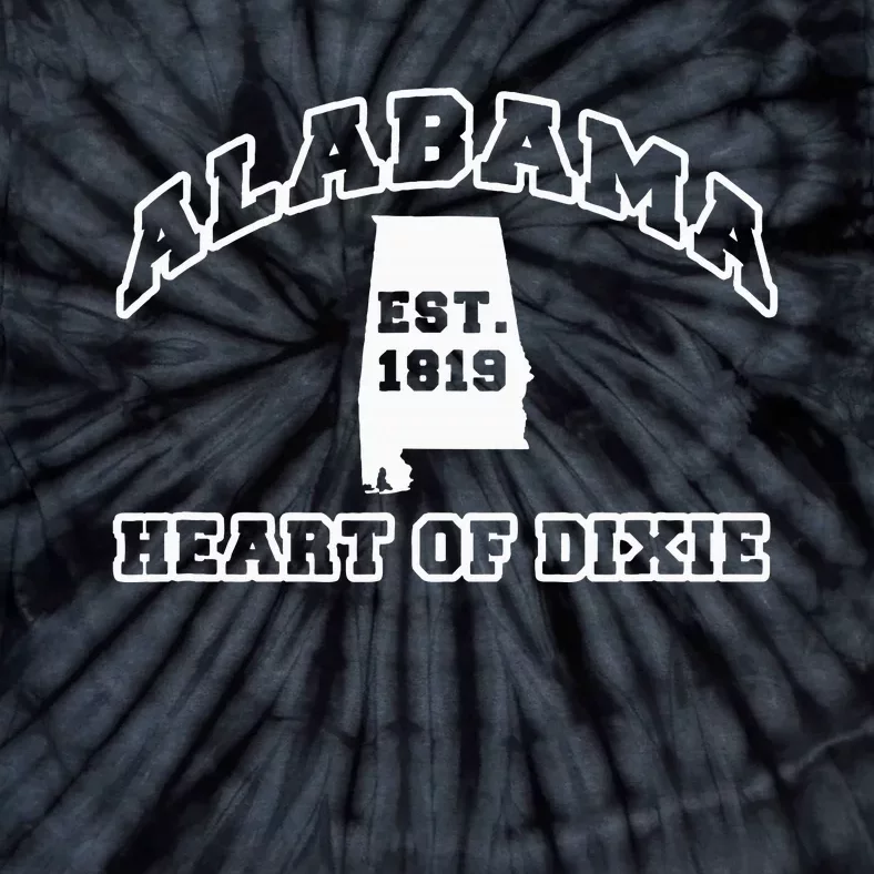 Alabama Souvenir Vacation Heart Of Dixie Est. 1819 Adults Tie-Dye T-Shirt