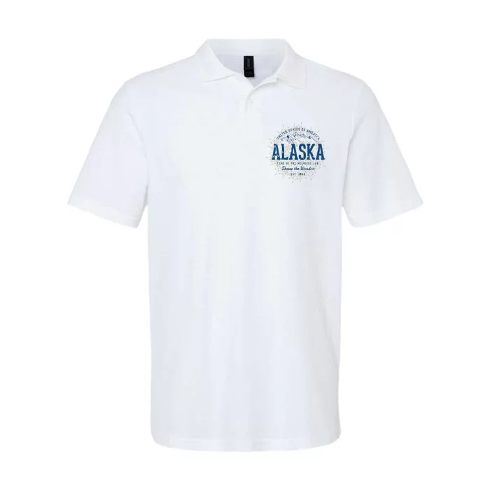 Alaska State Vintage Retro Alaska Softstyle Adult Sport Polo