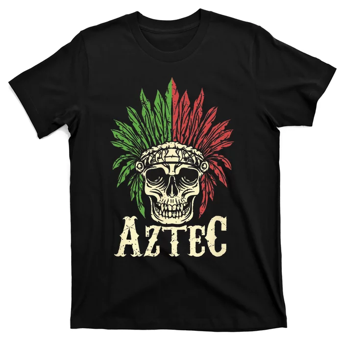 Aztec Skull Warrior Mexican Skeleton Ancient Civilization T-Shirt