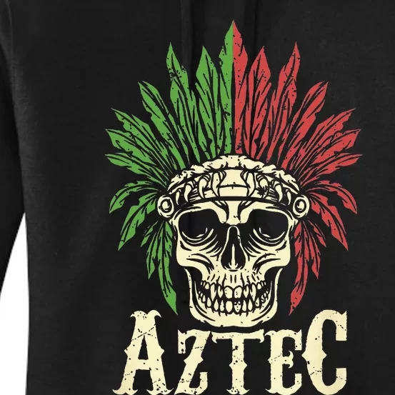 Aztec Skull Warrior Mexican Skeleton Ancient Civilization Women's Pullover Hoodie