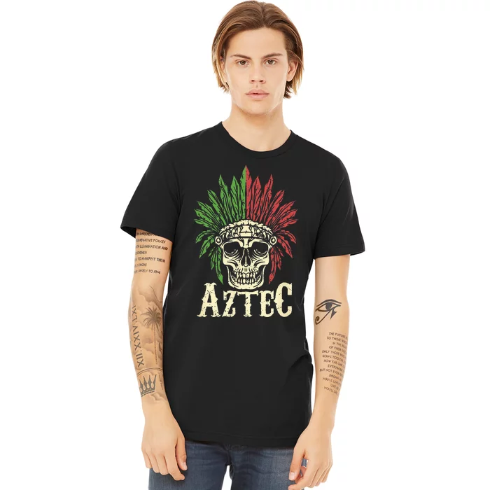 Aztec Skull Warrior Mexican Skeleton Ancient Civilization Premium T-Shirt