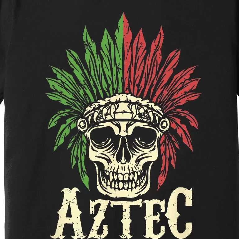 Aztec Skull Warrior Mexican Skeleton Ancient Civilization Premium T-Shirt