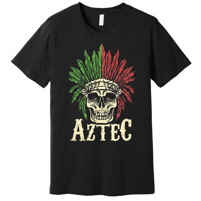 Aztec Skull Warrior Mexican Skeleton Ancient Civilization Premium T-Shirt