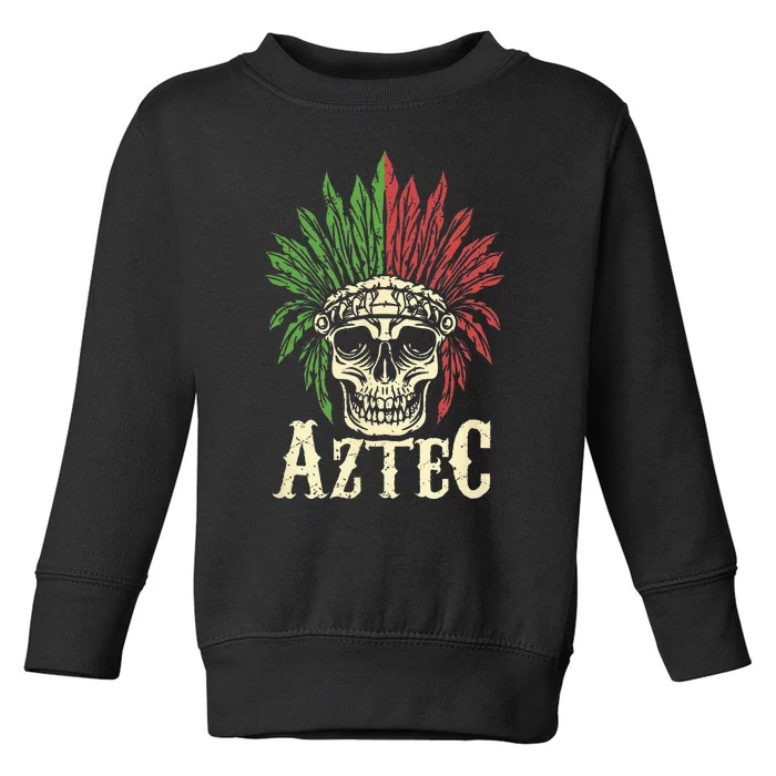 Aztec Skull Warrior Mexican Skeleton Ancient Civilization Toddler Sweatshirt