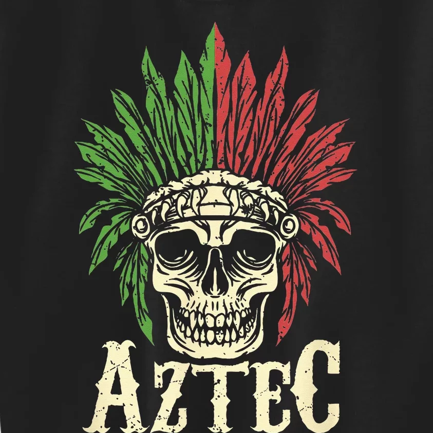 Aztec Skull Warrior Mexican Skeleton Ancient Civilization Kids Sweatshirt