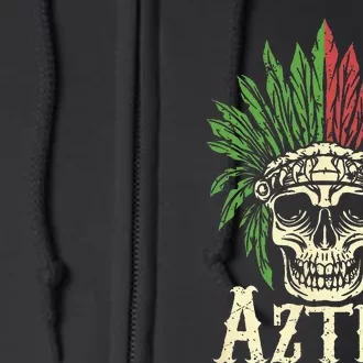 Aztec Skull Warrior Mexican Skeleton Ancient Civilization Full Zip Hoodie