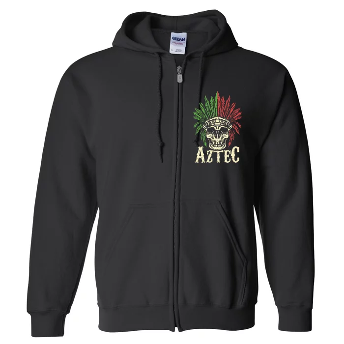 Aztec Skull Warrior Mexican Skeleton Ancient Civilization Full Zip Hoodie