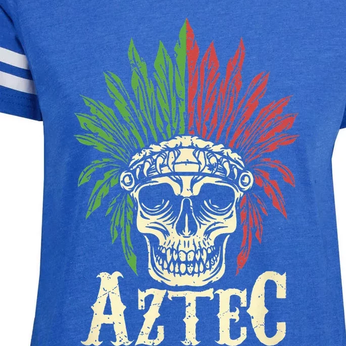 Aztec Skull Warrior Mexican Skeleton Ancient Civilization Enza Ladies Jersey Football T-Shirt