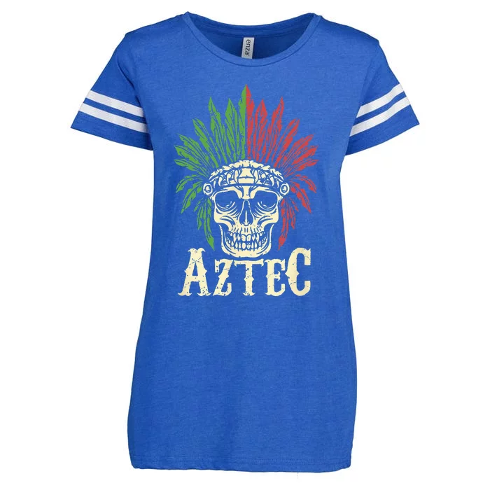 Aztec Skull Warrior Mexican Skeleton Ancient Civilization Enza Ladies Jersey Football T-Shirt