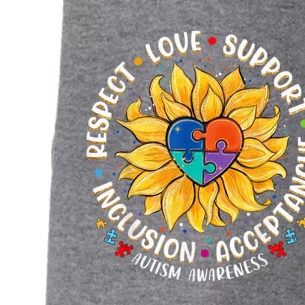 Autism Shirt Wo  Respect Love Support Autism Awareness Doggie 3-End Fleece Hoodie