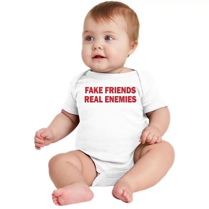 Amanda Serrano Wearing Fake Friends Real Enemies Baby Bodysuit