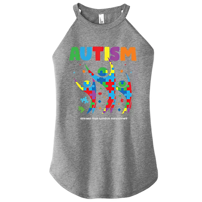 Autism Seeing World Different Autistic Autism Awareness Gift Women’s Perfect Tri Rocker Tank