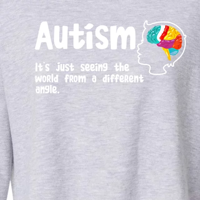 Autism Seeing World From Different Angle Autistic Awareness Gift Cropped Pullover Crew