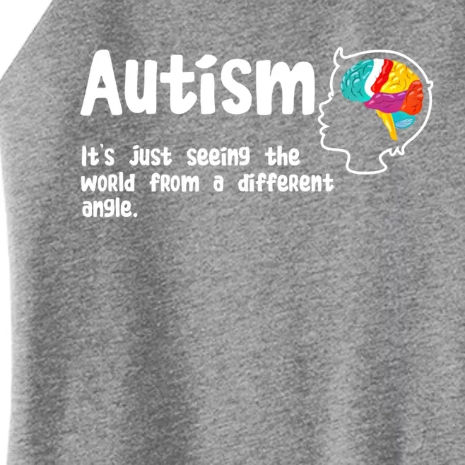 Autism Seeing World From Different Angle Autistic Awareness Gift Women’s Perfect Tri Rocker Tank