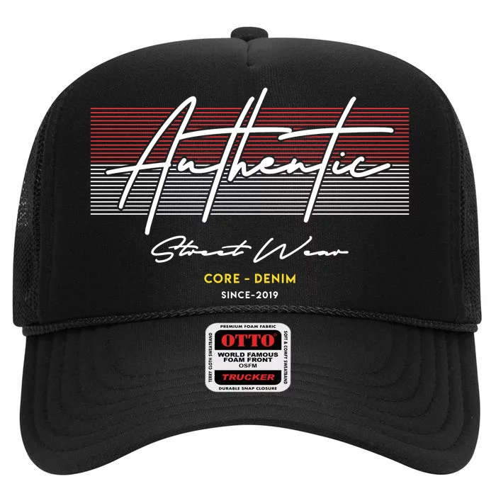 Authentic Street Wear High Crown Mesh Trucker Hat