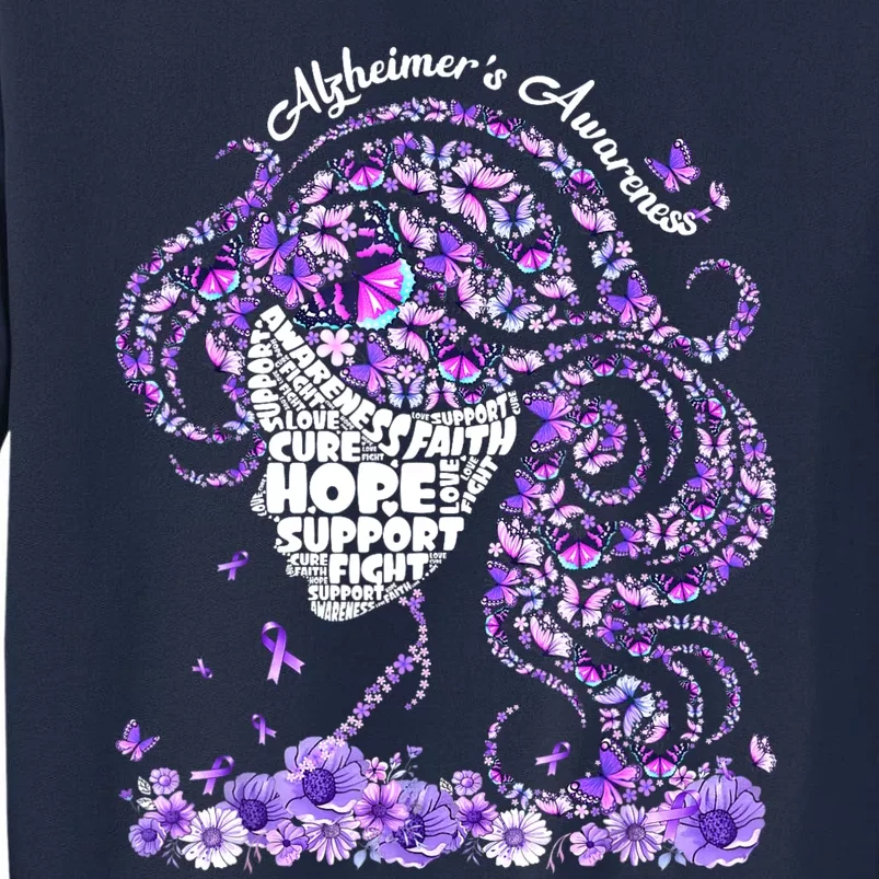 Alzheimers Shirts Wear Purple AlzheimerS Awareness 2024 Tall Sweatshirt