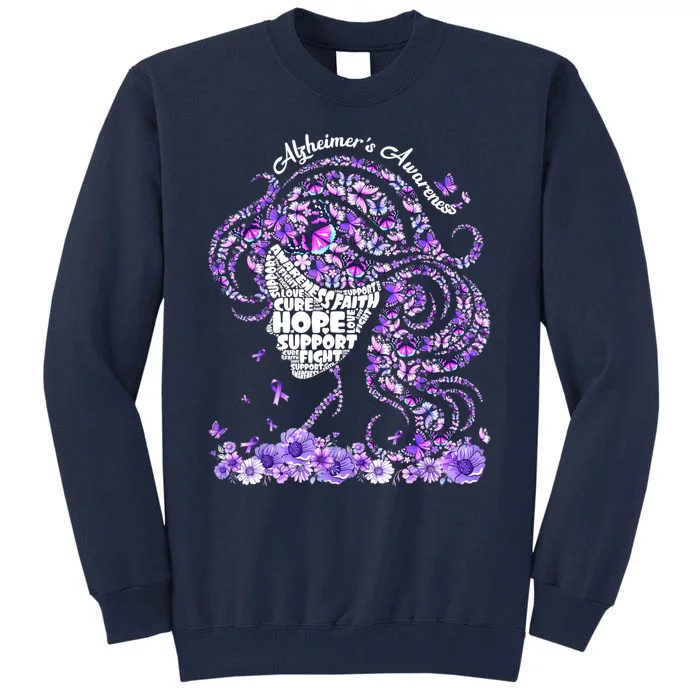 Alzheimers Shirts Wear Purple AlzheimerS Awareness 2024 Tall Sweatshirt