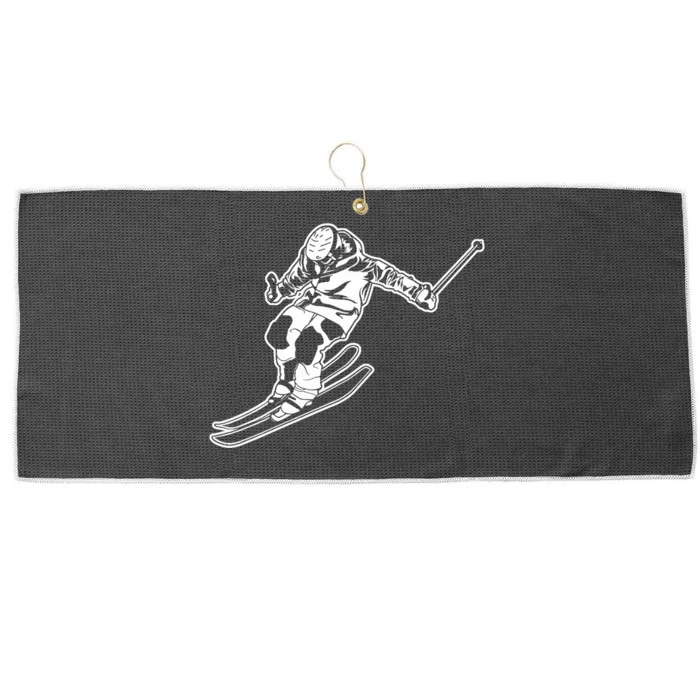 Alpine Skiing Winter Sports Downhill Skier Large Microfiber Waffle Golf Towel